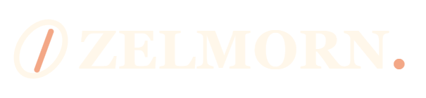 Zelmorn warm-ivory wordmark for the dark footer
